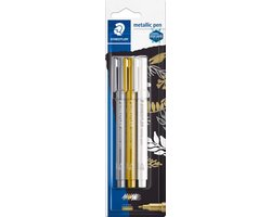 Staedtler metallic pen - blister - Goud, zilver, wit