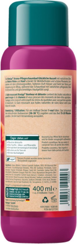 Kneipp badschuim - klaproos & hennep - 400 ml