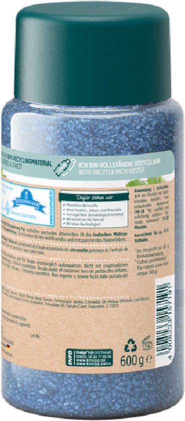 Kneipp badzout - Pure Ontspanning - citroenmelisse - 600 g