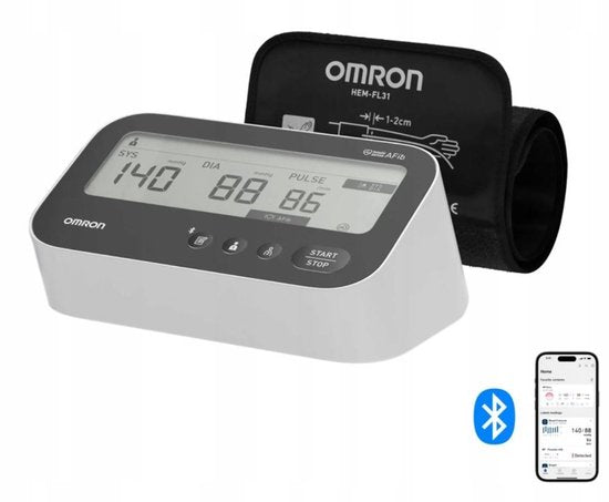 Omron M4 Connect AFib bloeddrukmeter - bluetooth - AFib-detectie - geheugen 120 metingen