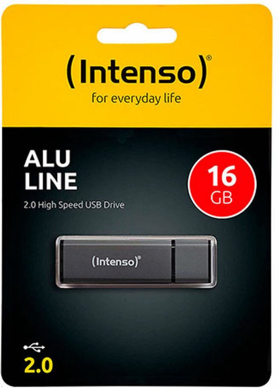 Intenso Alu Line USB-stick - USB 2.0 - 16 GB - Antraciet