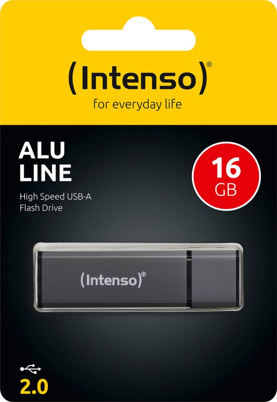 Intenso Alu Line USB-stick - USB 2.0 - 16 GB - Antraciet