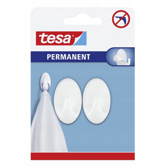 Tesa ophanghaakjes - zelfklevend met plakstrip