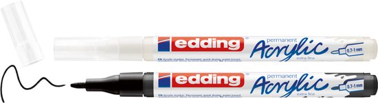 Edding 5500 acrylstiften - extra fijn 0,7-1 mm - zwart en wit
