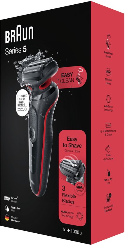 Braun Series 5 scheerapparaat - elektrisch - 51-R1000s - Rood