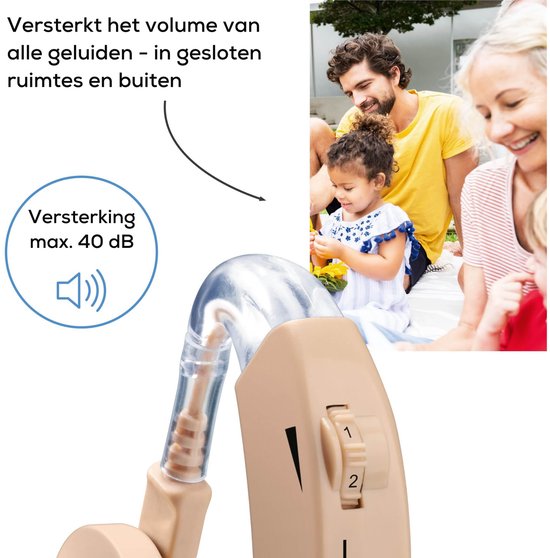 Beurer HA 20 Single hoortoestel - RIC gehoorversterker - 200-5000 Hz - incl. 2 batterijen en opbergbox
