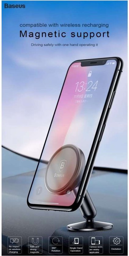 Baseus Zwarte Stand Magnetic Car Mount Holder