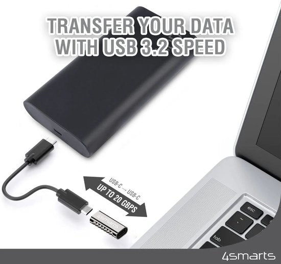 4smarts USB-C adapter set van 4 - 100W 5A haakse hoek