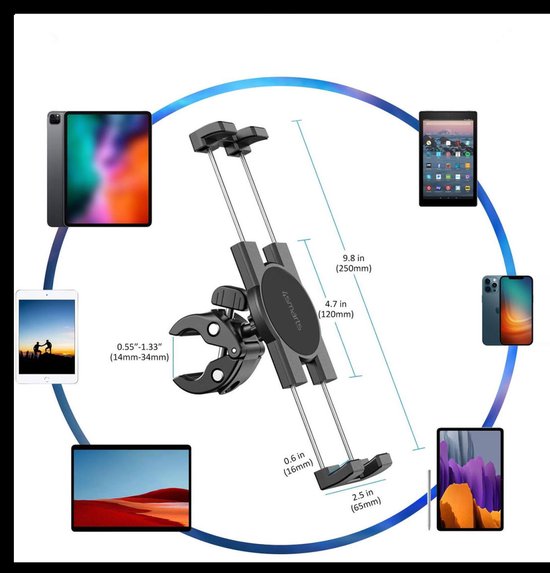 4smarts ErgoFix H24 tablethouder - universeel - Zwart
