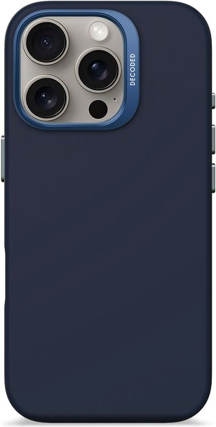 Decoded siliconen hoesje - iPhone 16 Pro MagSafe antibacterieel - Navy blauw