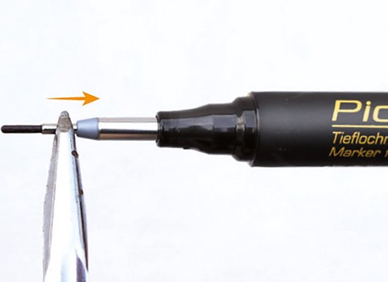 Pica markeerstift 150/46 - voor diepe gaten - permanent - Zwart