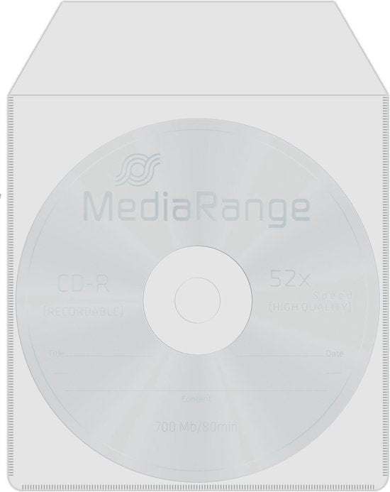 CD/DVD hoesjes - plastic met flap - 50 stuks