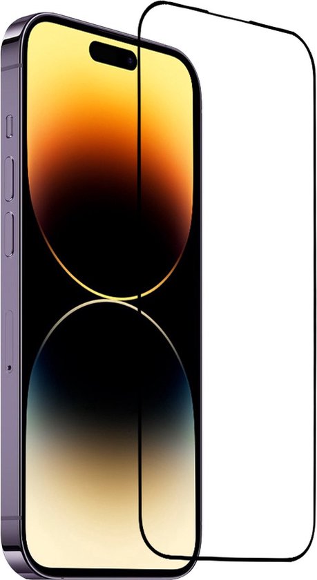 NuGlas Premium Screenprotector Voor iPhone 14 Pro - Full Cover Invisible Tempered Glas 5D