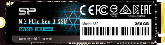 Silicon Power P34A60 interne SSD - PCIe Gen3x4 NVMe M.2 2280 - 256 GB