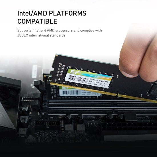 Silicon Power desktopgeheugen - DDR4 UDIMM - 8 GB - 2666 MHz - CL19 - SP008GBLFU266X02