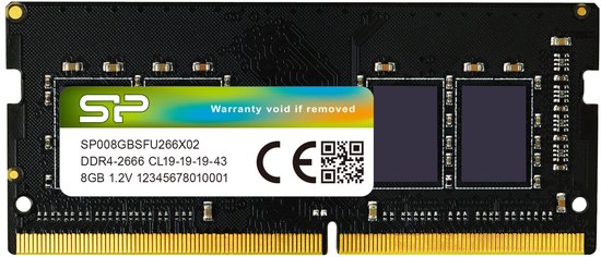 Silicon Power laptopgeheugen - DDR4 8 GB - 2666 MHz CL19 - SODIMM - SP008GBSFU266X02