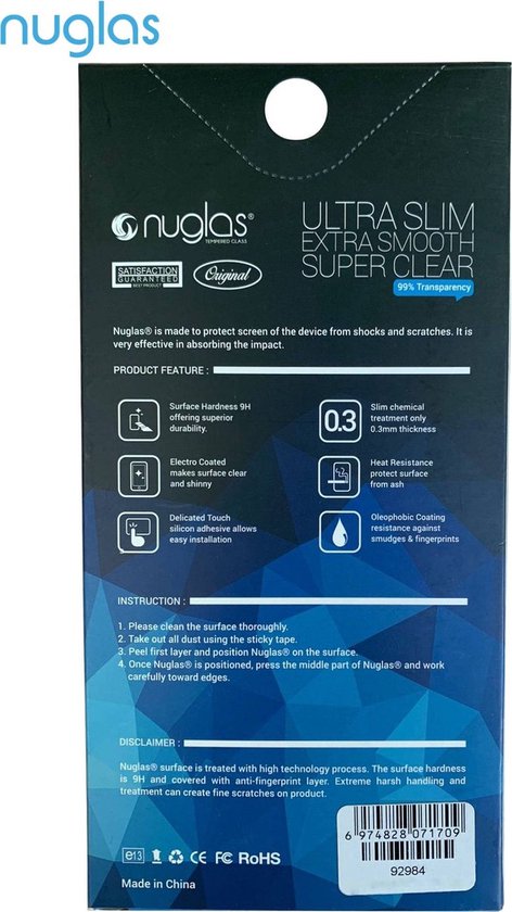 NuGlas screenprotector set van 10 - 2.5D - iPhone 16 Pro/17/17 Pro