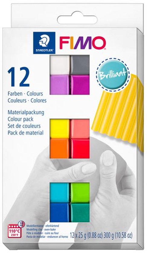 FIMO soft modelling clay - colour pack 12 brilliant colours - oven-hardening