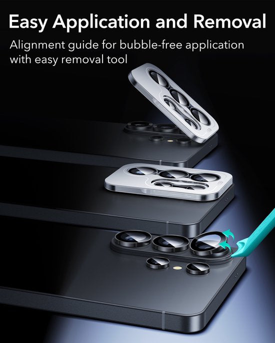 ESR Armorite camera lens protector - geschikt voor Samsung Galaxy S26 Ultra - 9H tempered glass - hoesjevriendelijk - Zwart
