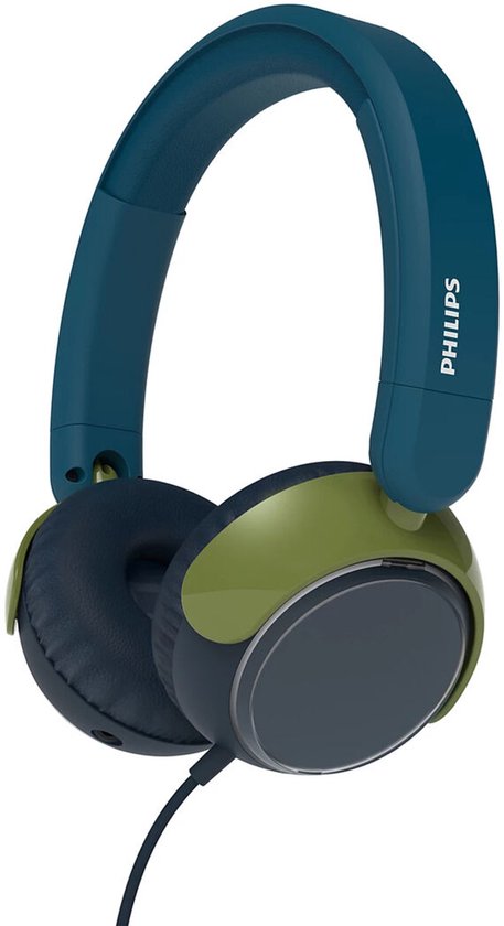Philips TAK2000CT koptelefoon - bedraad opvouwbaar voor kinderen - volume beperkt - 3,5 mm en USB-C kabel - Kristal groen