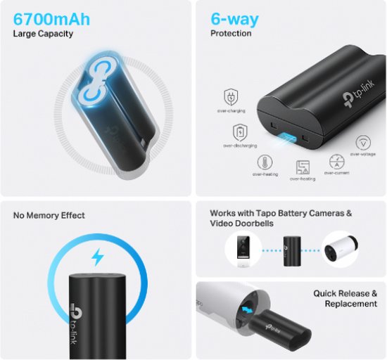 TP-Link Tapo A100 rechargeable battery - suitable for Tapo C420/C400/D230