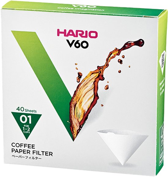 Hario V60 filterpapier - maat 01 - 40 stuks - Wit