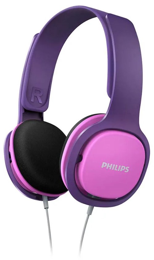 Philips SHK2000 Kids' Headphones - On-Ear Volume Limiting - Pink/Purple