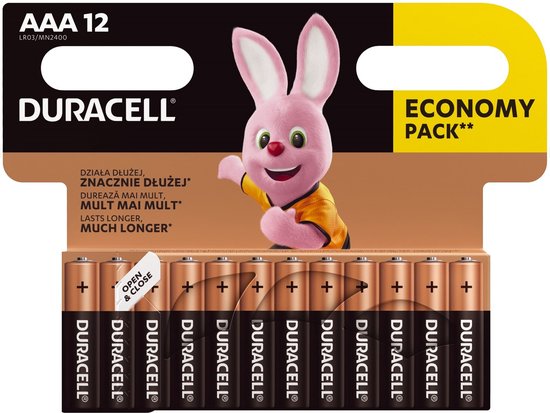 Duracell AAA alkaline batterij - 1,5 V - 12 stuks