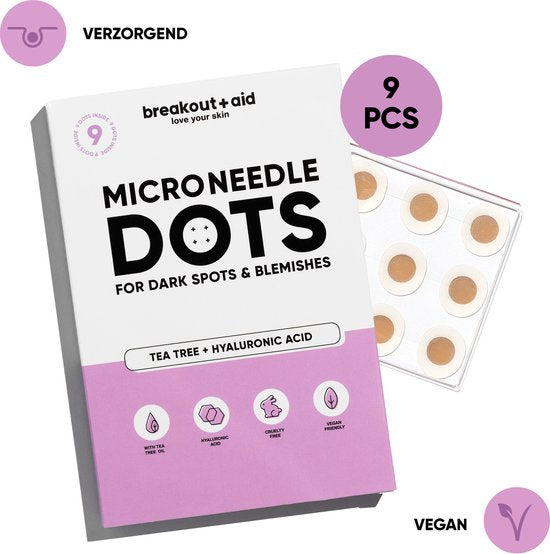 Breakout+aid microneedle patches - voor het gezicht - tegen pigmentvlekken en onzuiverheden - 9 stuks