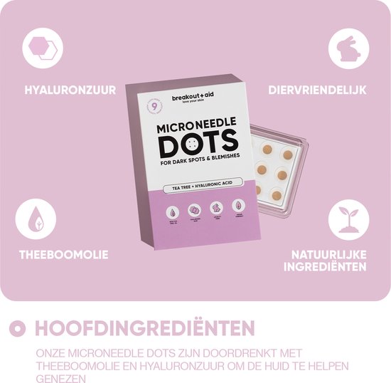 Breakout+aid microneedle patches - voor het gezicht - tegen pigmentvlekken en onzuiverheden - 9 stuks