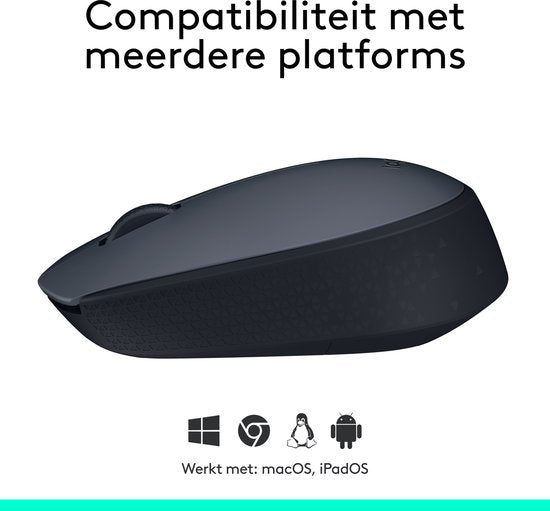 Logitech M170 draadloze muis - PC/Mac - USB mini receiver - Grijs