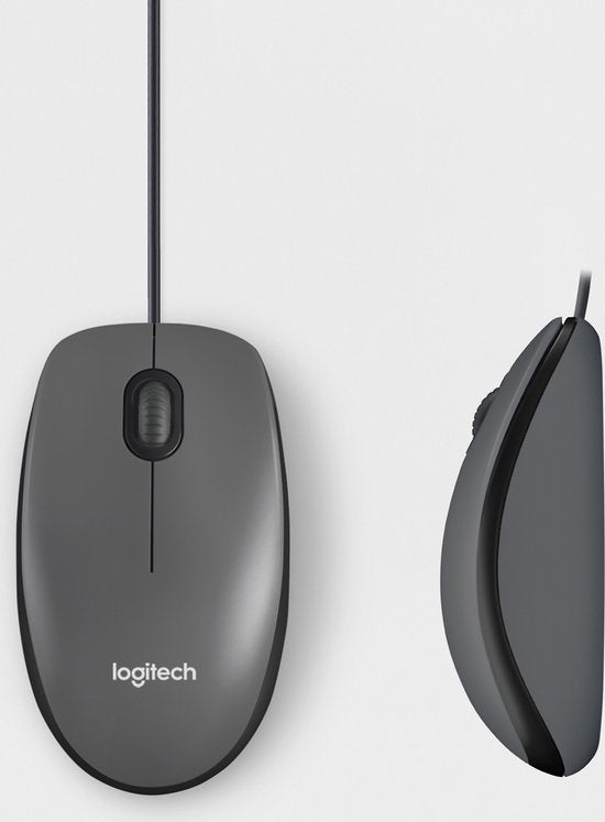 Logitech M100 muis - bedraad USB PC laptop - Grijs