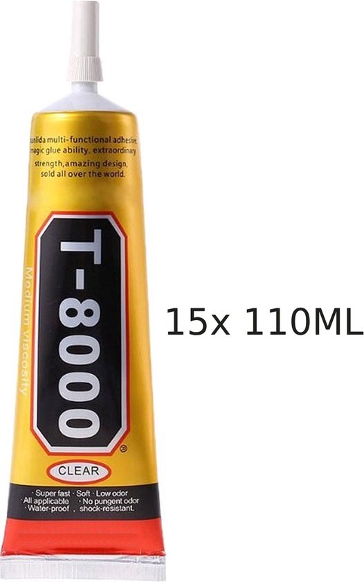 T8000 lijm set van 15 - 110 ml - semi transparant