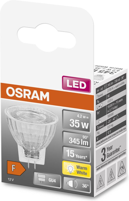 Osram LED lamp - spot GU4 12V 4.2W - 345 lumen warm white non-dimmable