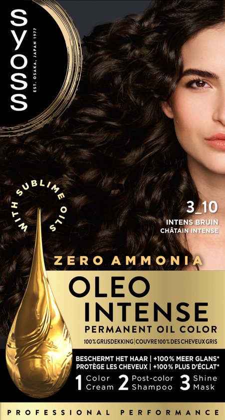 Syoss Oleo Intense haarverf - 3-10 intense bruin - permanent en ammoniakvrij - 100% grijsdekking