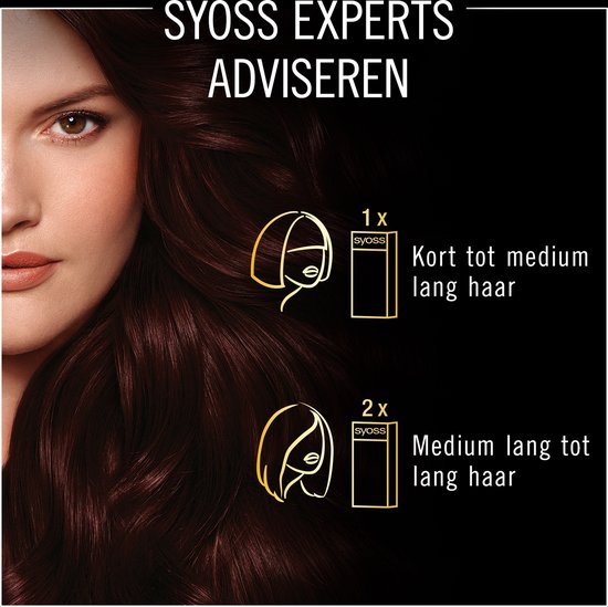 Syoss Oleo Intense haarverf 3-22 - warm donker bordeaux - permanent ammoniakvrij - 100% grijsdekking - 1 stuk