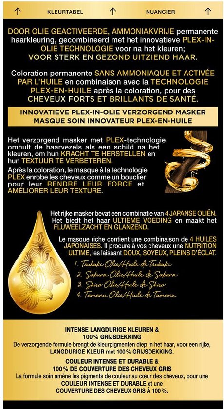 Syoss Oleo Intense haarverf - 6-54 Capuccino Blond - permanent en ammoniakvrij - 100% grijsdekking - 1 stuk
