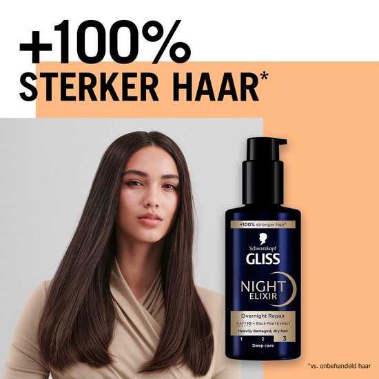 Gliss Night Elixir haarserum - overnight repair - beschadigd haar - 100 ml
