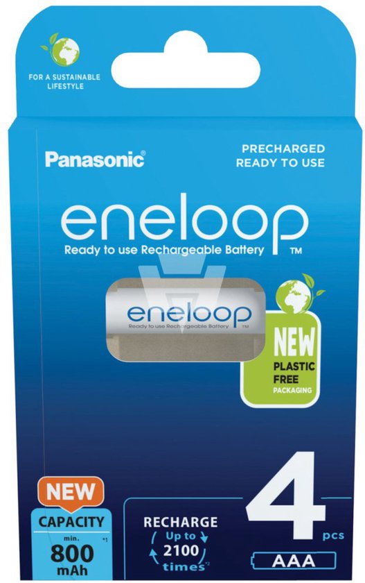 Panasonic Eneloop batterijen - AAA 800 mAh - 4 stuks