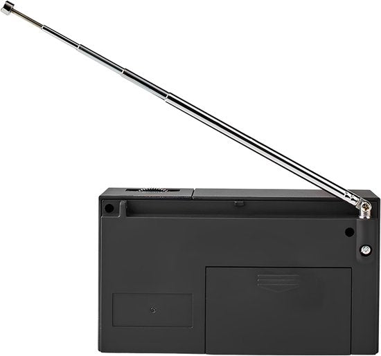 Nedis noodradio - draagbare zakradio op batterijen - AM/FM - Zwart