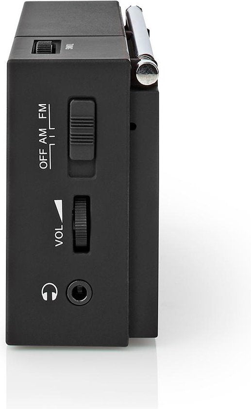 Nedis noodradio - draagbare zakradio op batterijen - AM/FM - Zwart
