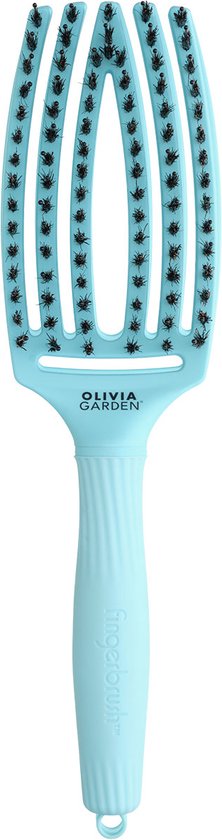 Olivia Garden Fingerbrush haarborstel - boar & nylon - Blue Sky