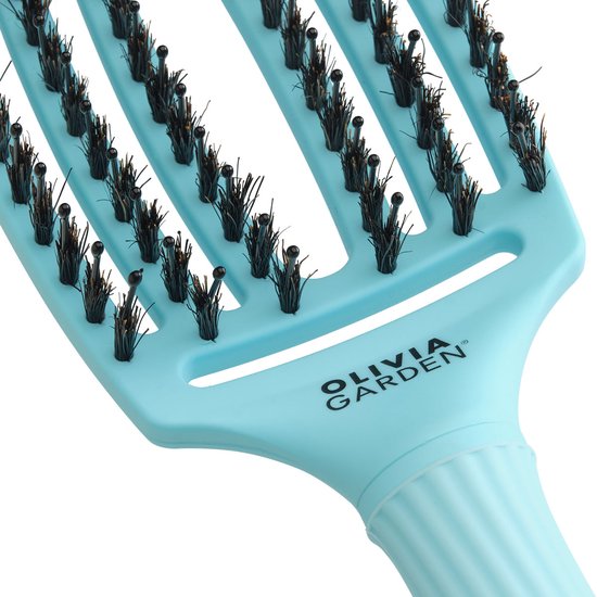 Olivia Garden Fingerbrush haarborstel - boar & nylon - Blue Sky