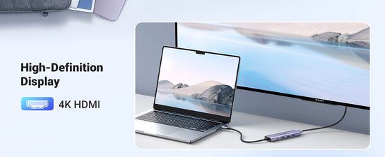 Ugreen CM511 USB-C hub - 5-in-1 HDMI 1.4 3x USB-A PD 100W - Grey