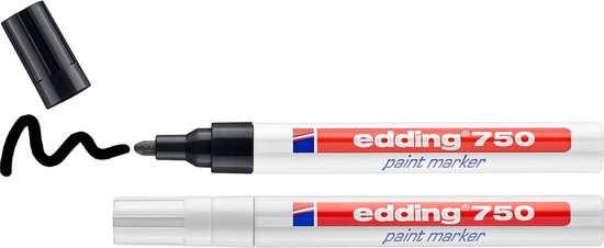 edding 750 paint marker set of 2 - 2-4 mm round nib - permanent - Black/White