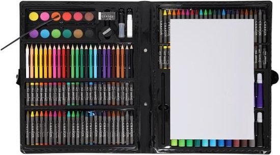 Maaleo painting set in case - junior - 168 pieces - Black