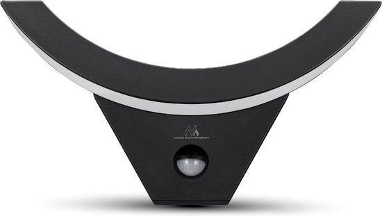 Maclean Energy LED wandlamp - bewegingssensor - 800 lm 10W IP54 - Zwart