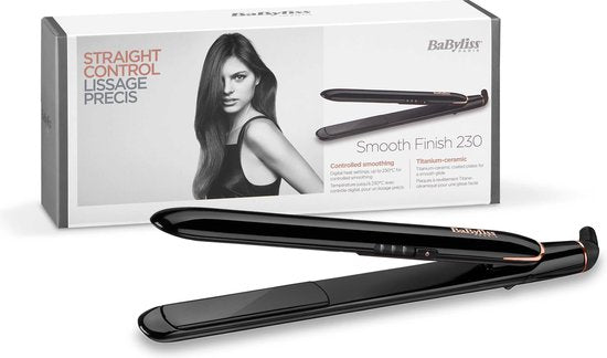 Babyliss Smooth Finish stijltang - ST250E - tot 230°C - titanium-keramisch