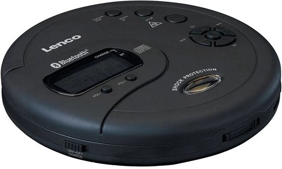 Lenco CD-300BK discman - draagbare bluetooth CD-MP3 speler - anti-shock oplaadbaar - Zwart