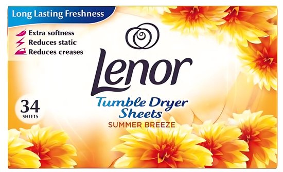 Lenor tumble dryer sheets - Summer Breeze - 34 count